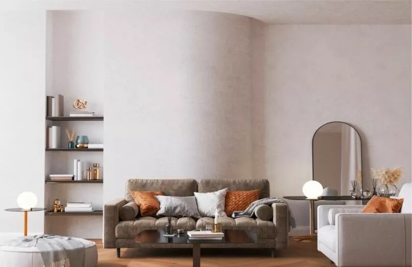 Braune Couch Wandfarbe