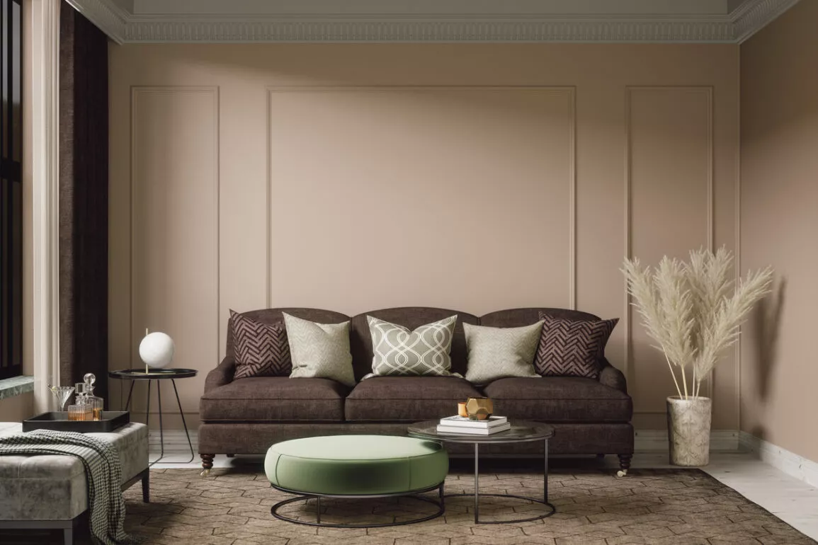 Braune Couch Wandfarbe