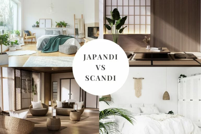 Japandi oder Skandi: Collage aus Skandi- und Japandi-Räumen